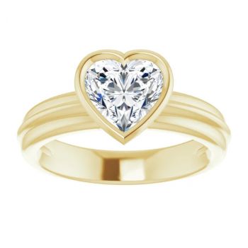 Lab-Grown 1 Carat Heart-Shaped Diamond Solitaire Engagement Ring 3
