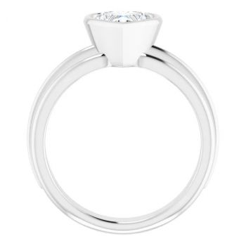 14K White Gold Lab-Grown 1 Carat Heart Diamond Solitaire Engagement Ring 2