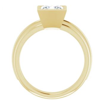 1 Carat Bezel Princess-Cut Diamond Solitaire Engagement Ring in 14K Gold 2