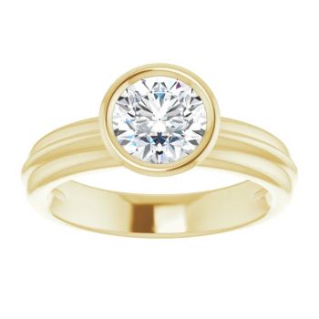 1 Carat Bezel-Set Diamond Solitaire Engagement Ring in 14K Gold 3