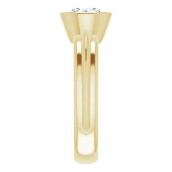 1 Carat Bezel-Set Diamond Solitaire Engagement Ring in 14K Gold 4