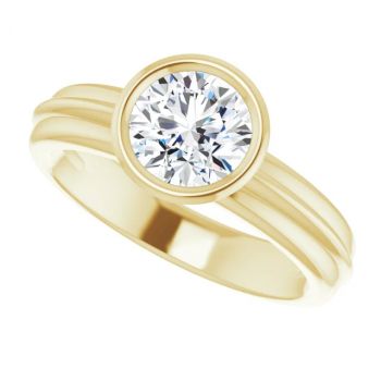 1 Carat Bezel-Set Diamond Solitaire Engagement Ring in 14K Gold 5