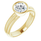 Lab-Grown 1 Carat Bezel Diamond Engagement Ring 14K Gold