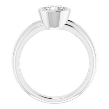 14K White Gold 1 Carat Bezel-Set Diamond Solitaire Engagement Ring 2