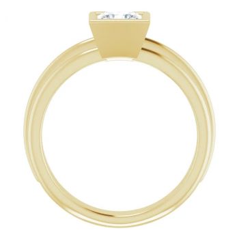 3/4 Carat Bezel-Set Princess-Cut Diamond Engagement Ring in 14K Gold 2