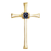 Genuine Alexandrite Cross Pendant with Hidden Bail in 14K Gold
