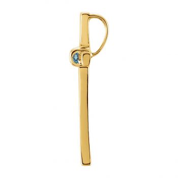 Women's Aquamarine Cross Pendant with Hidden Bail in 14K Gold 2