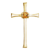 14K Gold Yellow Citrine Cross Pendant for Women with Hidden Bail