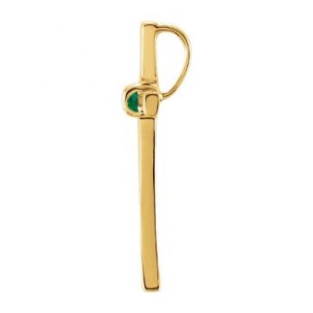 Natural Emerald Cross Pendant with Hidden Bail for Women 14K Gold 2