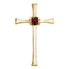 Mozambique Garnet Cross Women’s Cross Pendant with Hidden Bail 14K Gold