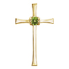 Green Peridot Cross Pendant for Women in 14K Gold with Hidden Bail