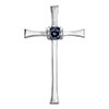 14K White Gold Real Alexandrite Cross Pendant for Women with Hidden Bail