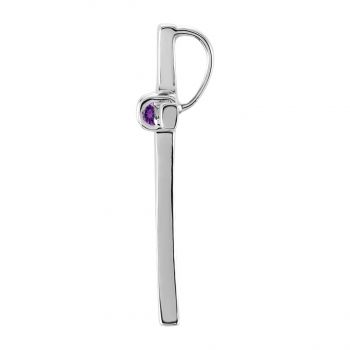 14K White Gold Women's Amethyst Cross Pendant with Hidden Bail 2