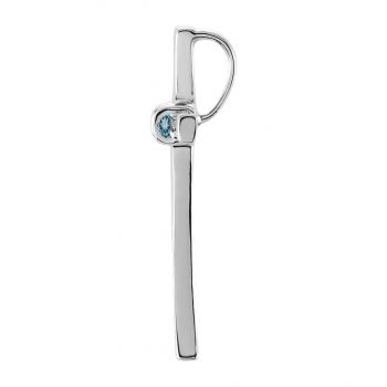 14K White Gold Aquamarine Cross Pendant for Women for Hidden Bail 2