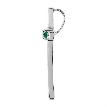 14K White Gold Real Emerald Cross Pendant with Hidden Bail 2