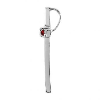 14K White Gold Women's Red Garnet Cross Pendant with Hidden Bail 2
