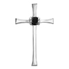 14K White Gold Black Onyx Cross Pendant for Women with Hidden Bail