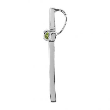 14K White Gold Olive Peridot Cross Pendant for Women with Hidden Bail 2