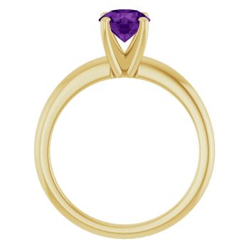 14K Gold Amethyst Solitaire Ring 3