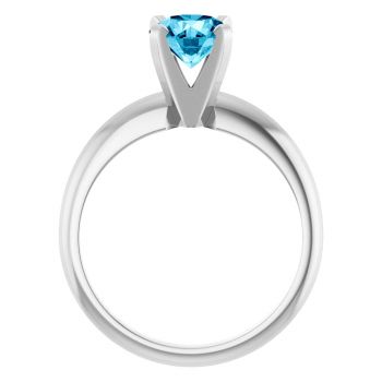 Aquamarine Gemstone Solitaire Ring in 14K White Gold 2