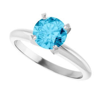 Aquamarine Gemstone Solitaire Ring in 14K White Gold 4