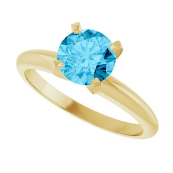 Aquamarine Gemstone Solitaire Ring in 14K Yellow Gold 4