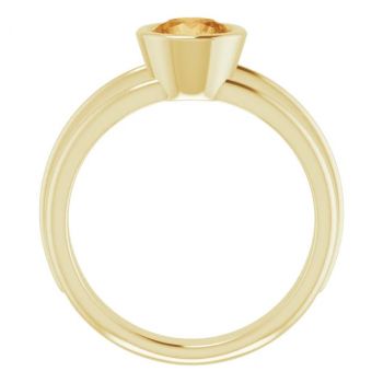 14K Gold Bezel Citrine Solitaire Ring 2