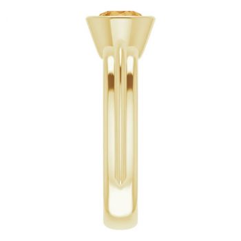 14K Gold Bezel Citrine Solitaire Ring 4