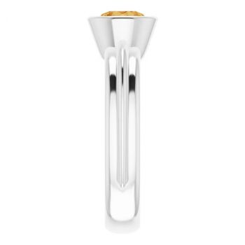 Bezel-Set Citrine Solitaire Ring in 14K White Gold 4