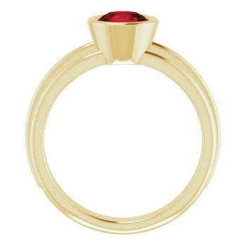 14K Gold Bezel-Set Garnet Solitaire Ring 2