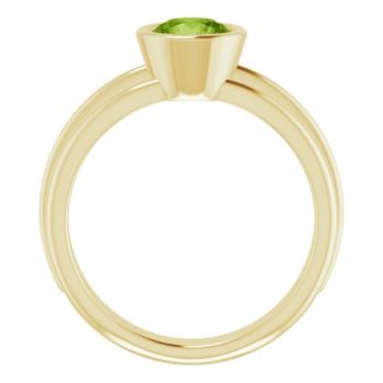 Bezel-Set Peridot Solitaire Ring in 14K Gold 2