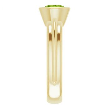 Bezel-Set Peridot Solitaire Ring in 14K Gold 4