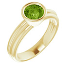 Bezel-Set Peridot Solitaire Ring in 14K Gold