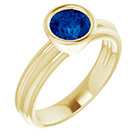 Bezel-Set Sapphire Solitaire Ring in 14K Gold