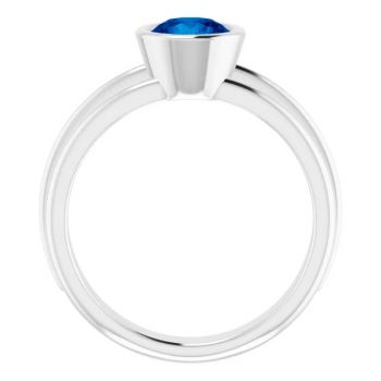 Lab-Grown Sapphire Solitaire Ring in 14K White Gold 2