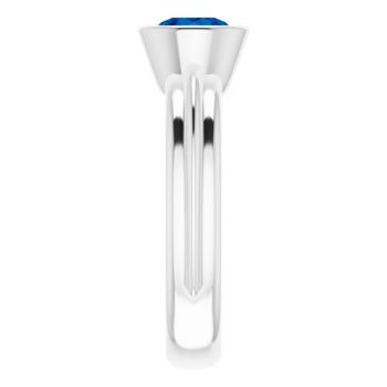 Lab-Grown Sapphire Solitaire Ring in 14K White Gold 4