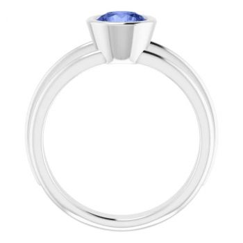 14K White Gold Bezel Tanzanite Solitaire Ring 2