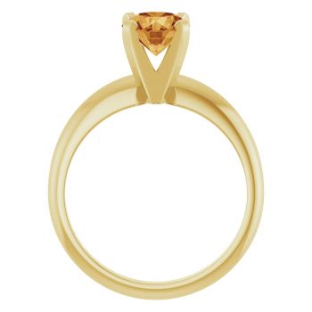 Citrine Gemstone Solitaire Ring in 14K Yellow Gold 2