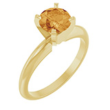 Citrine Gemstone Solitaire Ring in 14K Yellow Gold