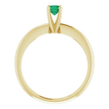 Emerald Gemstone Solitaire Ring in 14K Yellow Gold 2