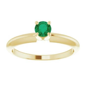 Emerald Gemstone Solitaire Ring in 14K Yellow Gold 3