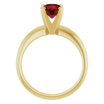 Garnet Gemstone Solitaire Ring in 14K Yellow Gold 2