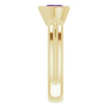 14K Gold Heart-Shaped Amethyst Solitaire Ring 4