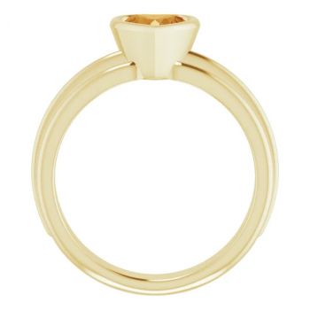 Bezel-Set Heart Citrine Solitaire Ring in 14K Gold 2