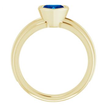 14K Gold Bezel Heart-Shaped Sapphire Solitaire Ring 2