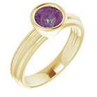 Lab-Grown Bezel-Set Alexandrite Solitaire Ring in 14K Gold