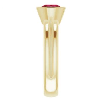 14K Gold Lab-Grown Ruby Solitaire Ring 4