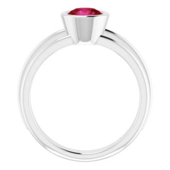 Lab-Grown Ruby Solitaire Ring in 14K White Gold 2