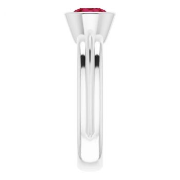 Lab-Grown Ruby Solitaire Ring in 14K White Gold 4