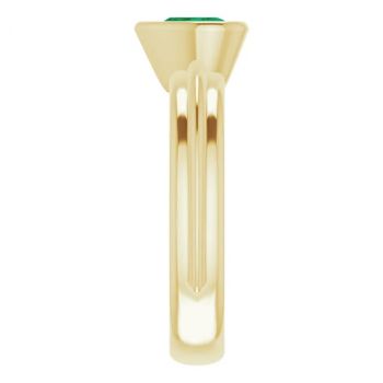 14K Gold Lab-Grown Heart-Shaped Emerald Solitaire Ring 4